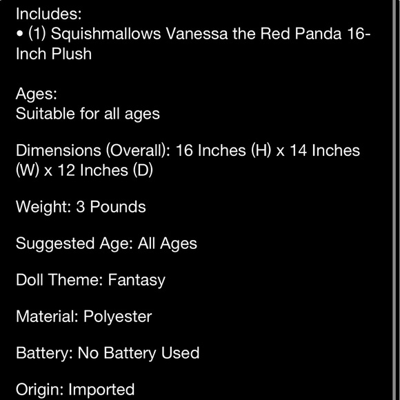 Squishmallows Vanessa the Red Panda 16” Plush - Picture 6 of 6